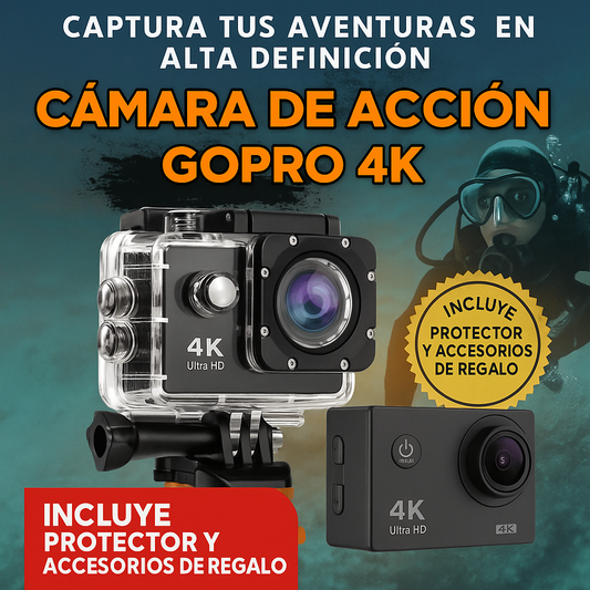 Cámara Deportiva 4K a Prueba De Agua - Graba Momentos Inolvidables (Descuento Hoy)